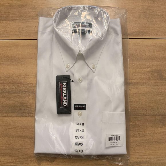 Kirkland Signature Other - Kirkland NWT traditional fit spread collar White Non-